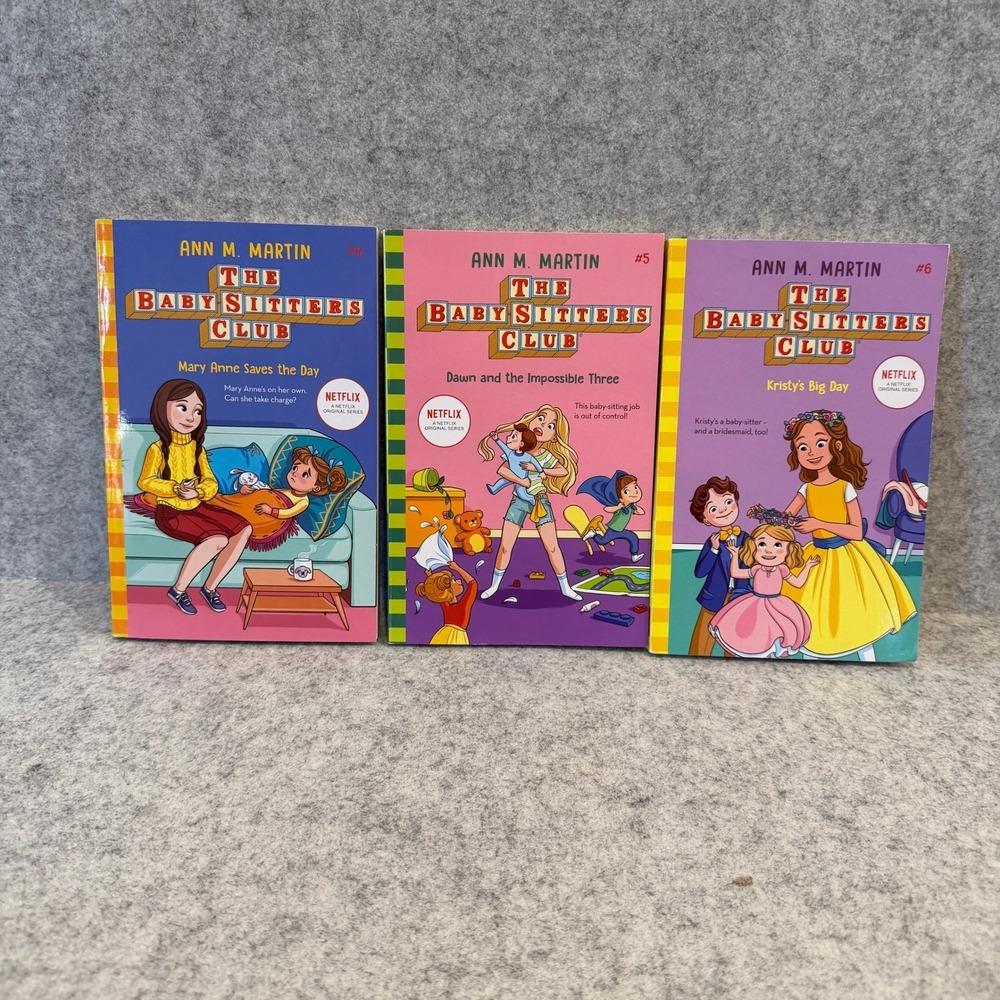 4x The Babysitters Club series by Ann M. Martin - Chapter books #1,4,5,6